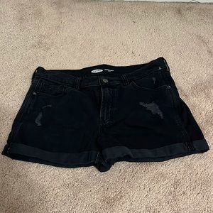 Black jean ripped shorts